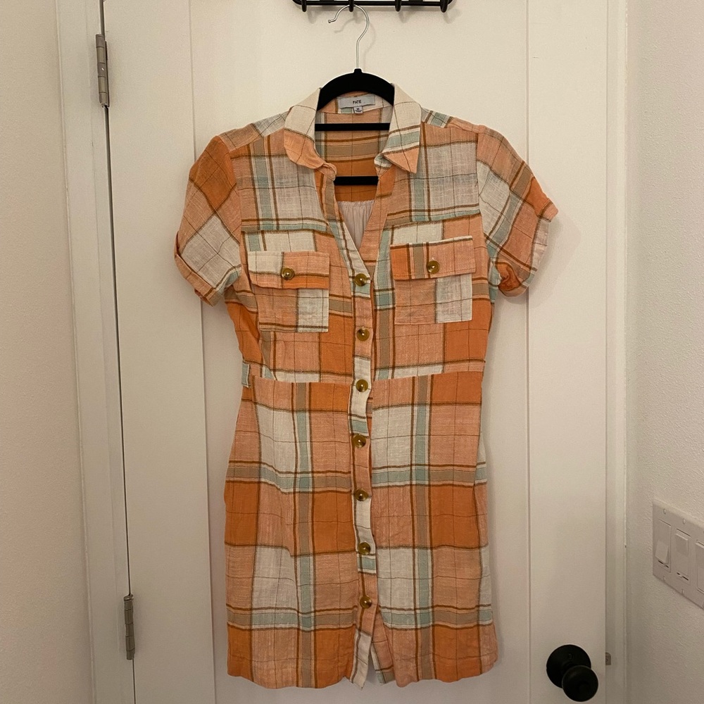 Orange plaid dress